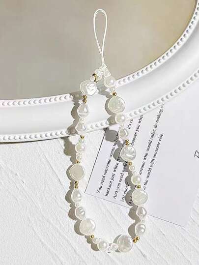 1pc Style Pearl Mobile Phone Lanyard Gifts For Mother, Family, Friends, Birthday, Holiday Phone Charm, Phone Chain