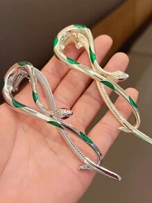 1入組蛇形髮夾，金屬扭轉髮夾髮型配件 - 金色 - 查看 1