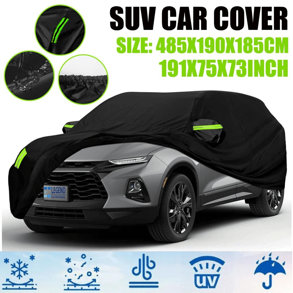 191 Inches L X 73 Inches W X 75 Inches H Automotive SUV Full Car Waterproof Cover Rain, Snow, UV Protection 170T Polyester Taffeta Car Cover