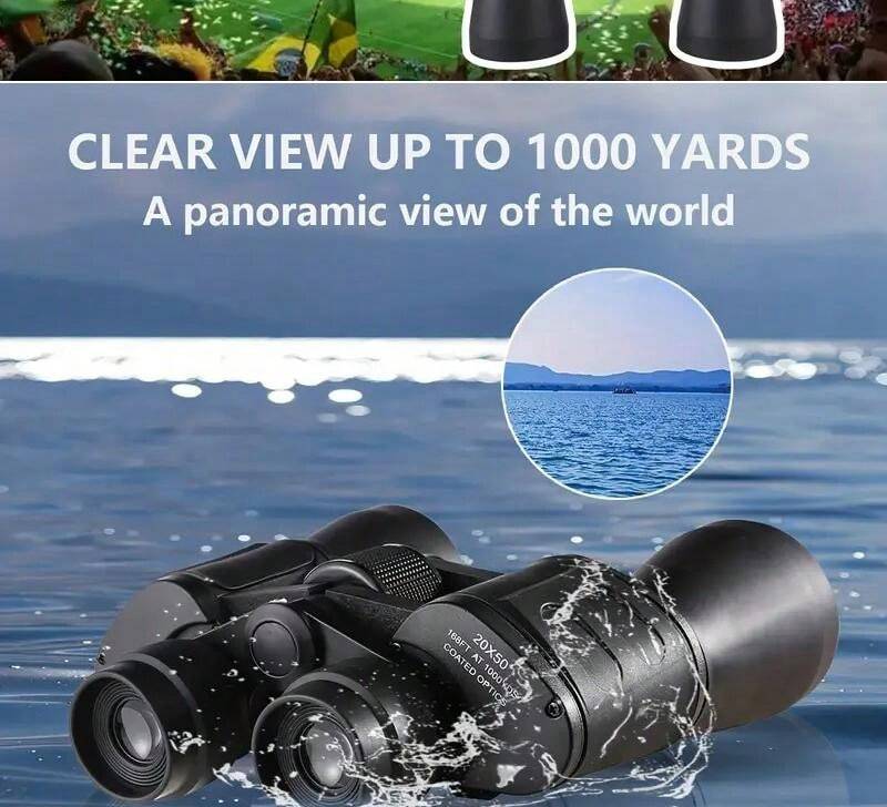 Military 20x50 Powerful Long Range Binoculars Zoom HD BAK4Prism High