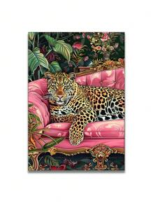 1 cái, Kích thước cực lớn, Tranh in trên vải canvas, Phong cách hiện đại, Cây nhiệt đới, Hoa, Động vật Hổ Báo, Tranh nghệ thuật đầy màu sắc, Hoàn hảo để trang trí tường lối vào hành lang, Đầu giường phòng ngủ, Nền ghế sofa phòng khách, Áp phích nghệ thuật treo tường (Không có khung), Kích thước tối đa 90 * 130cm, Quà tặng lý tưởng, Trang trí nhà cửa, Bao bì ống PVC - Nhiều màu - Xem 18