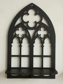 3 paquetes de decoración de pared de madera hueca en estilo gótico, decoración de pared gótica, marco de arco de catedral vintage gótico para decoración de habitación, decoración de pared colgante rústica y espeluznante para dormitorio, baño, sala de estar, decoración del hogar