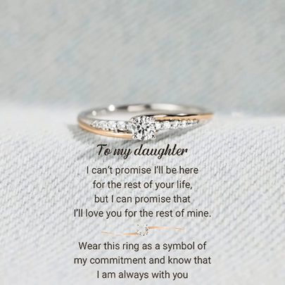 Une élégante et ravissante bague de mode pour femmes en argent bicolore avec un diamant rond blanc, cadeau pour une fête d'anniversaire, une bague de fiançailles et de mariage, un cadeau d'anniversaire de mariage