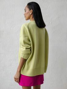 conciso Damen V-Ausschnitt Dolman Ärmel Strickpullover Top, Frühling/Herbst