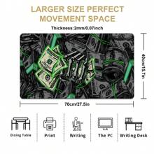 1pc Dollar Green  Mouse Pad Skeleton Get Money Large Gaming Mouse Pad Multi-Size Keyboard Desk Mat Rubber Anti-Slip Office Mouse Pad Desk Accessories Keyboard Desk Pad For School Office Home Gift For Friend Family - Color - View 5