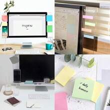 2 Pieces Acrylic Monitor Sticky Note Holder Transparent Monitor Message Board Reminder For Computer Monitors Screen (Left&Right) For Students School Class Home Office, Back To School Supplies, School Stuff, First Day Of School - Multicolor - View 3