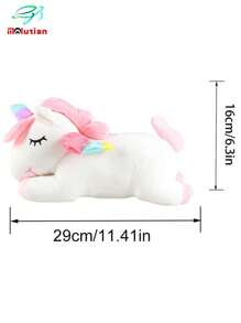 Molutian 3 种尺寸独角兽毛绒玩具独角兽填充动物枕头玩具可爱柔软粉色独角兽毛绒玩具带彩虹翅膀女孩礼物家居装饰、独角兽、填充动物、毛绒玩具 - 白色 - 查看 14