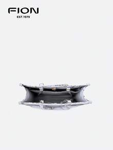 FION Bamboo Jacquard With Cow Leather Tote Bag Women Handbag Crossbody Shoulder Bag,Top Handle, FAAFAMW005 - Light Grey - View 7