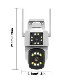 Teruhal WiFi監控攝像機2.4G WiFi夜視運動偵測家庭安保攝像機廣角IP攝像機（不含SD卡，需另外購買），免電池防水戶外設計 - 白色 - 查看 2