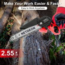 Mini Chainsaw Cordless, 6-Inch 21V Portable Electric Small Handheld Chain Saw,2Pack 2000mAh Rechargeable Battery Powered With Security Lock For Trees Branches Trimming Wood Cutting Tools