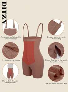 FeelinGirl 2pcs Women Shapewear Tummy Control Fajas Post Surgery Compression Body Shaper With Open Crotch - Multicolor - View 10