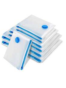 5 件/套加厚真空储物袋,旅行密封压缩袋,家用床上用品,衣服,节省空间,可重复使用万圣节装饰万圣节服装秋季装饰节日装饰 - 無色 - 查看 5