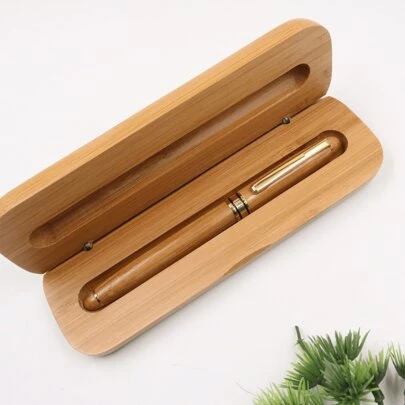 奢華款式不同的筆組，木製圓珠筆，商務禮品竹製筆組帶盒，竹木筆套裝和亞克力筆組