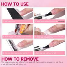 Poly Nail Gel Extension Set UV LED Building Gel Quick Nail Extension Gel Poly Nail Gel Kit Nail Manicure