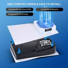G-STORY P5 Cooling Fan,P5 Fan Cooler System, Speed Automactically Adjusted By Temperature(℃/℉), Low Noise, 3 1500/1750/2000RPM (140MM) With RGB LED (White) - White - View 3