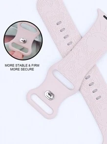 Correa de reloj compatible con Apple Watch de 44 mm, 40 mm, 38 mm, 41 mm, 45 mm, 49 mm, 42 mm para mujeres, con patrón de flores de cactus grabado, de silicona suave y con patrón de flores de cactus lindo, compatible con Apple Watch Series Ultra Ultra 2 SE 9 8 7 6 5 4 3 2 1 - 42/44/45/49MM - Ver 4