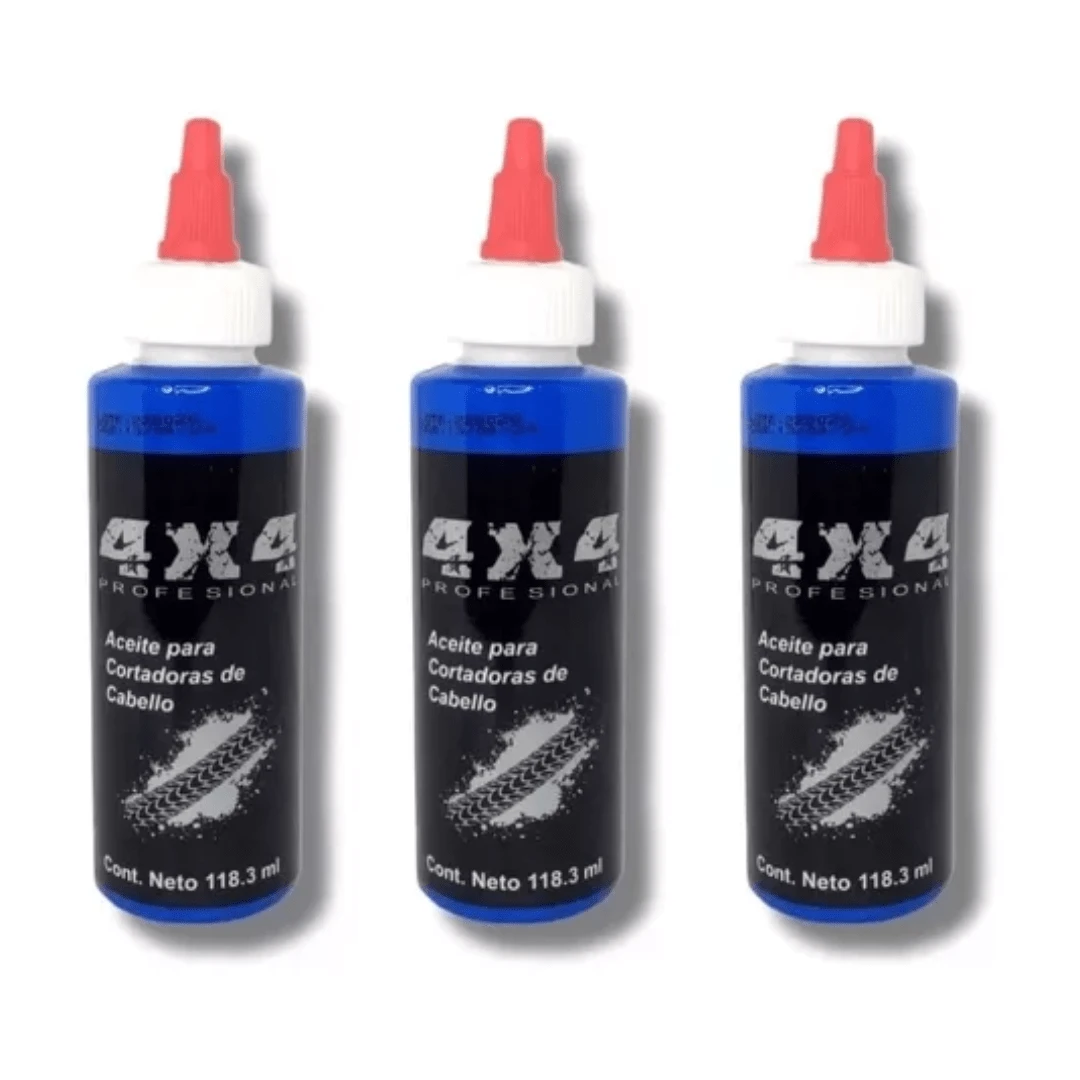 4x4 Aceite Lubricante Para Máquinas De Corte Cabello 3 Pzs - Azul - Ver 1
