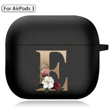 苹果耳机盒兼容 Airpods 第三代印刷金色字母柔软硅胶无线蓝牙耳机充电盒保护套 - AirPods 3rd (Black) - 查看 35