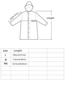 1pc Unisex Adult Anti-Riot Raincoat Poncho With Rainproof Mask And Extended Length For Electric Scooter, Motorcycle, Rafting Insulation,Galentines,Puppy,Carnival,Party Decorations,Spring Summer Picks,Brides Maid Gifts,Room,Bedroom Decor,Beach,Travel,For Men,For Women,Vacation - Black - View 2