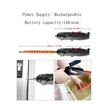 Destornillador eléctrico plegable mini recargable USB, Taladro inalámbrico doméstico con puntas de destornillador, adecuado para proyectos de bricolaje en el hogar