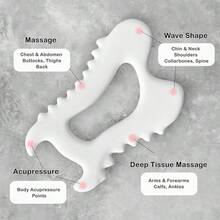 1pc Ceramic Massage Tool (4-In-1), Face Neck Legs Body Ceramic Massage Plate, Portable Body Massage Board - White - View 3