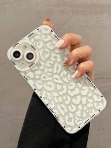 1 pieza Funda protectora de teléfono transparente de TPU con estampado de leopardo compatible con iPhone 16, 15, 14, 13, 12, 11 Pro Max - Multicolor - Ver 5