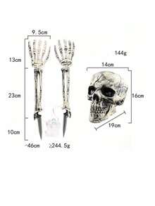 万圣节装饰发光骷髅臂树桩 40 LED 逼真骷髅手万圣节灯光模式防水电池供电，适用于户外室内庭院草坪花园装饰 - 彩色 - 查看 2