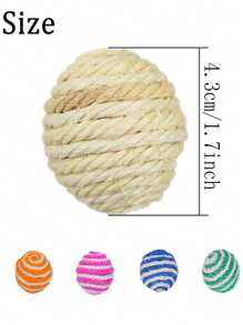2 Peças Bola de Corda de Sisal de Cor Aleatória, Brinquedo Interativo para Gatos, Suprimentos para Animais de Estimação