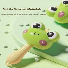 1pc Mini Baby Cartoon Rattle, Fun Rattle Shaker Toy For Infants 18+ Months, Cute Frog & Duck Design Rattle Drum, Infant Grasp Training Soothing Toy, Newborn Baby Birthday Gift - Multicolor - View 6