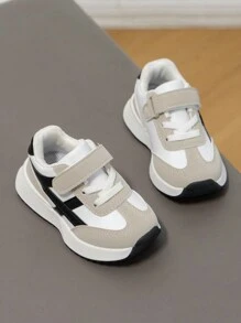 2024 Spring/Autumn Popular Kids Sports Shoes, Leather Upper RetrChunky Sneakersrs, Soft Sole Non-Slip For Boys & Girls, Casual Shoes For Toddlers 1 Pair Fashionable & Comfortable Girls' Sports Shoes, Boys' Outdoor Non-Slip Versatile Running Shoes, Suitable For School, Sports, All Seasons, Baby First Walking Shoes, Christmas Gift - Black - View 5