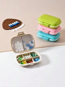 1 件便携式旅行药盒，带密封 8 隔层药盒小药盒药片小麦秸秆容器便携式 8 隔层密封药丸收纳盒防潮药丸分配和储存盒药丸收纳盒，适用于口红、刷子、护肤品、手机、硬币、小物品，适用于家庭、礼物、度假和节日万圣节圣诞节多功能用途，礼品包装袋礼品包装袋 - 彩色 - 查看 12