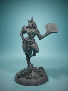 Warugo/Oni Clan Beauty/Rourazaak/Oni Clan Hero Miniatures，龙与地下城，适用于 Pathfinder 和其他棋盘游戏、BRPG、收藏家首选万圣节装饰 - 彩色 - 查看 9