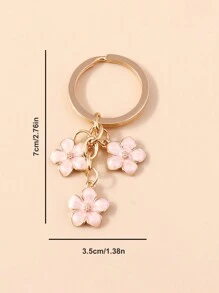 2 piezas Llavero girly de flor de cerezo, colgante de bolso, simple flor de ciruela colgante de decoración para móvil y bolso de mano - Multicolor - Ver 7