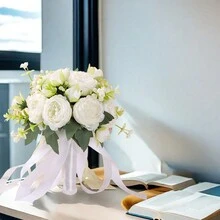 1pc Simulated Bouquet Of Flowers Photo Shooting Props Bride's Weddind Hand Throwing Flowers Proposal Obtaining Certificate Holding Roses - Multicolor - View 7