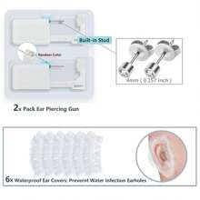 8 Stücke/Set Ohrring-Piercing-Kit, Einweg-Ohrring-Pistolen-Kit, Edelstahl mit Zirkonia Ohrring Stecker, Selbst Ohrring-Piercer-Kit für Zuhause mit Ohrring Stecker