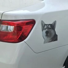 1 miếng dán xe biểu cảm Husky ngộ nghĩnh - màu đen - Xem 9