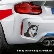 1 miếng dán xe biểu cảm Husky ngộ nghĩnh - màu đen - Xem 5