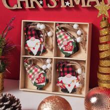 12 món đồ trang trí Giáng sinh, bộ 12 mặt dây chuyền bằng gỗ để trang trí cây thông Noel, quà tặng sinh nhật, trang trí cảnh cửa sổ, đồ trang trí treo, mặt dây chuyền sân, quà tặng năm mới - Nhiều màu - Xem 10