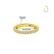 ADYJELY 1 pezzo Anello nasale a cerniera in acciaio inossidabile con CZ trasparente, 16G, anello a settore per setto nasale, labbra, sopracciglia, cartilagine, lobo, elice, daith, tragus, rook, piercing per orecchie e ombelico, anello per capezzoli, nero 6mm 8mm 10mm, gioielli per piercing per il corpo per donna e uomo