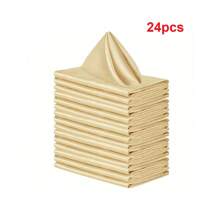 8/16/24pcs Napkins, Wedding Napkins Bulk, Decorative Elegant Dinner Napkins Square Table Napkins Decor, Silky Satin Cloth Napkins For Restaurant Banquet Graduation Party(43*43cm/17*17in) Back To School - Champagne - View 5