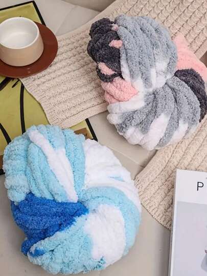 1捆250克超厚極粗紗絨線-柔軟，厚實，手織毛毯，靠墊，寵物床，圍巾和帽子的DIY必備