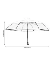 Paraguas transparente, paraguas plegable transparente de apertura y cierre automático para lluvia, viento y nieve, paraguas transparentes para lluvia para adultos unisex - Multicolor - Ver 6