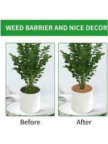 5pcs Coco Coir Moisture Retention Mats, Breathable Drainage Pads For Potted Plants, Prevents Soil Leakage And Grass Growth, Reusable Pot Cover For Plant Moisture Preservation - Brown - View 5