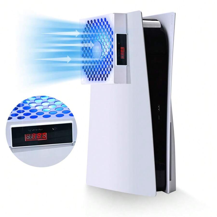 G-STORY P5 Cooling Fan,P5 Fan Cooler System, Speed Automactically Adjusted By Temperature(℃/℉), Low Noise, 3 1500/1750/2000RPM (140MM) With RGB LED (White) - White - View 1