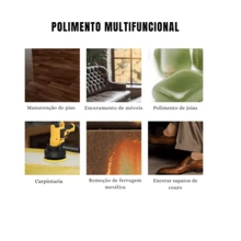 Lixadeira Politriz 600W Recarregal Multifunções Marmorato Automotivo De Carro e Parede B-TEK BT-Dz43 - Amarelo - Visão 5