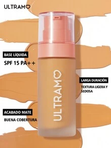 ULTRAMO 2#Medium Base de Maquillaje V2280 Fundación Líquida Ligera E Impecable,A Prueba De Agua, De Cobertura Total Sin Poros, Control De Aceite, Resistente Al Sudor, De Acabado Mate Duradero Y Transpirable Protección solar SPF15 PA++ - Medio - Ver 3