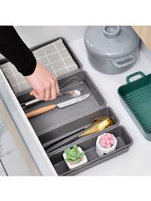 Set de 8 piezas organizadoras de cajones de combinación gratuita: ideal para baño, oficina, cocina, cosméticos, útiles de escritorio, lápices, bolígrafos, pinceles, acuarelas, herramientas de clasificación, etc. - adecuado para cajas de almacenamiento de plástico - Multicolor - Ver 7