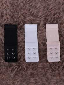 6 件装 2 排 3 纽扣 + 2 排 3 纽扣加大码文胸延长带，3 种颜色内衣后钩扣合连接器配件 - 彩色 - 查看 3