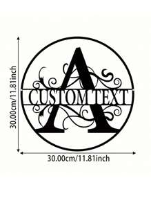 1pc Customized Iron-Made Metal Letter Sign With Personalized Name, 26 Letter Combination, Home Decor Metal Wall Art Outdoor Sign Gifts Birthday Graduation - Black - View 10