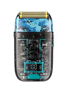 Máy cạo râu điện VGR Máy cạo râu hai đầu chuyển động qua lại 1200mAh 120 phút Thời gian làm việc Thời gian làm việc Thời gian làm việc Màn hình nguồn kỹ thuật số Máy cạo râu nam có thể sạc lại USB IPX5 Thân máy trong suốt chống nước V-352 - V-352 trong suốt - Xem 8